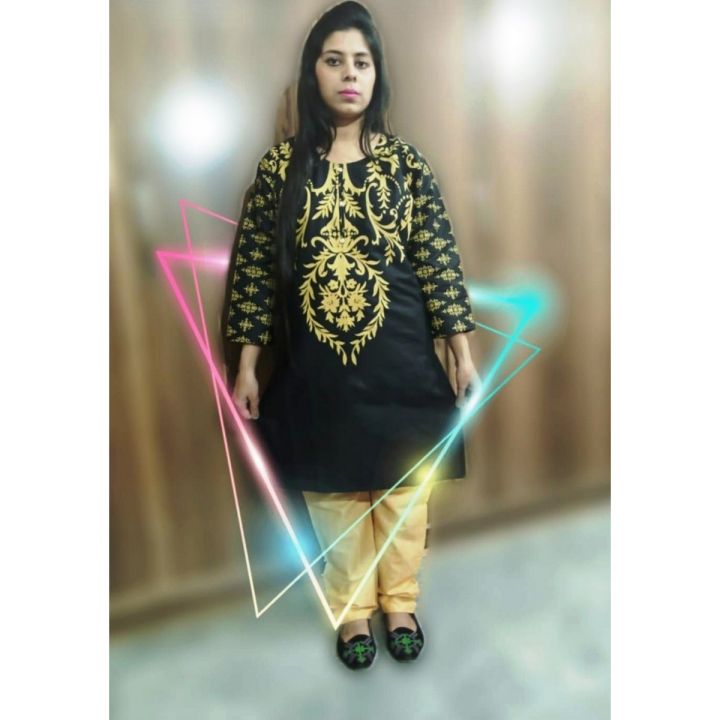 Stylish Paste Printed Lawn / Cotton Ladies Kurtis with Trouser 2 Pcs Ready to Wear for Girls and Women ST-22 GPS-157