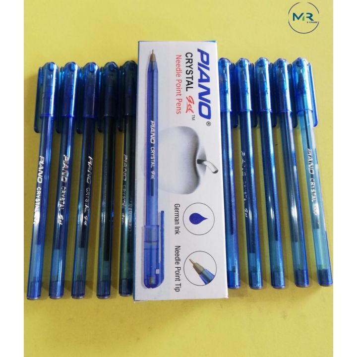 One Pack of PIANO CRYSTAL Gel BallPens (10 Pcs) - Blue