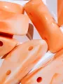 Pack of 40gms Beads, Orange Half Circle with 2 Holes Marble Beads For DIY Jewelry Making, Jewelry, DIY, Dresses And Crafting Accessories.. 
