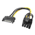 15pin SATA Male to 8pin PCI-E Power Supply Cable 8.16 inch SATA Cable 15-pin to 8 pin cable Wire for Graphic Card. 