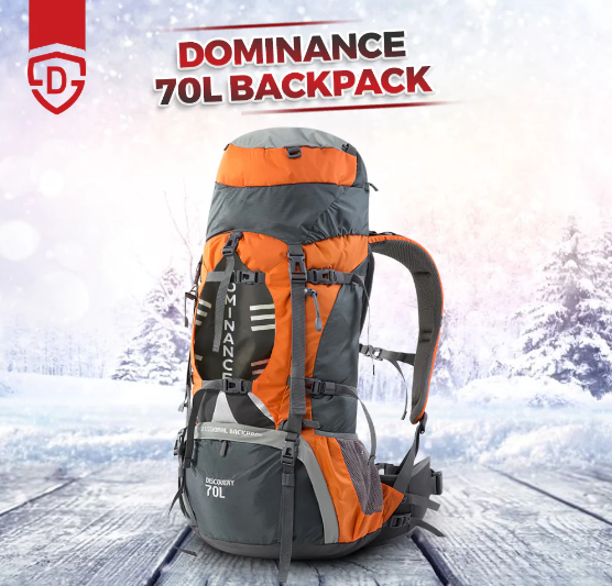 Dominance 70-Liter Dominance Backpack with Aluminum Rods Men Travel Backpack 70 Liter Trekking Backpack Bag for men travelling and hiking bag, Hiking Backpack Gym Bag Grey & Black Travel Bag  Weekend Luggage Tour Bag,Backpack Bag for Men Women,Travel Bag