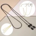 Chain Holder for Glasses Reading Glasses Neck Chain Spectacles Sunglasses Holder Generic Unisex Metal Neck Cord, Glass Strap Sunglass Retainer Strap Glasses Cord Lanyard Rope Anti-Slip Glasses String Metal Eyeglass Strap(Black, 76cm/29inch). 