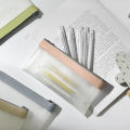 Sleek Stationery Box Girls' Pencil Case Transparent Pencil Bag Clear Pencil Case Frosted Stationery Bag. 