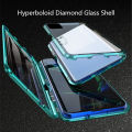 Biruiqu For OPPO Reno 5 Magnetic Absorption Case Metal Frame Shockproof Double Sided Tempered Glass Magnetic Case Cover. 