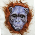 Monkey / Orangutan 3D Face Mask with Small Hair – Premium Foam Fabric Animal Mask for Halloween, Cosplay & Costume Parties. 