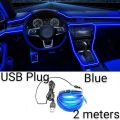 Car Dashboard Neon Lights  EL Wire Strip 2 Meters. 