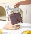 Rice Grain Dispenser Acrylic Storage Jar Moisture-proof Self Sealing Dry Food Container Cup Measuring Display Kitchen Accessories ,Capacity 2L & 1.8L (Assorted Colors). 