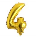 Number Foil Balloons 16" INCH, Metallic Golden 0,1,2,3,4,5,6,7,8,9 , Theme Birthday Party, Foil Balloons, Birthday Balloons - Golden. 