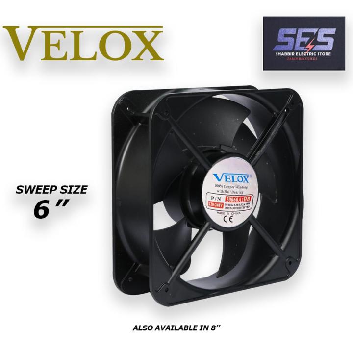 Velox 220V 6 inch 100% Pure copper wire Metal Exhaust Panel Fan / Cooling Fan (Square) - Imported for Bathroom | Kitchen..