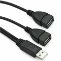 USB 2.0 A Male to 2 Dual USB Female Jack Y Splitter Hub Power Cord Extension Adapter Cable. 
