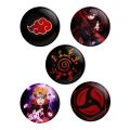 Naruto Button Badges Round Shape For Anime Cartoon Fans (Pack Of 5). 