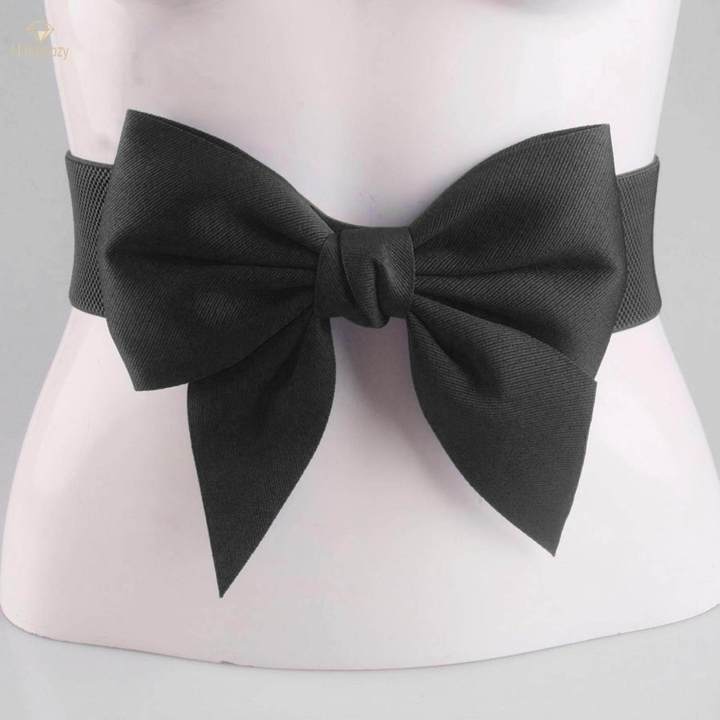 Big%20Bow%20Knot%20Waist%20Belt%20Skirts%20Decorative%20Waistband%20Women%20Elastic%20Waist%20Belt%20Black%20-%20Image%202