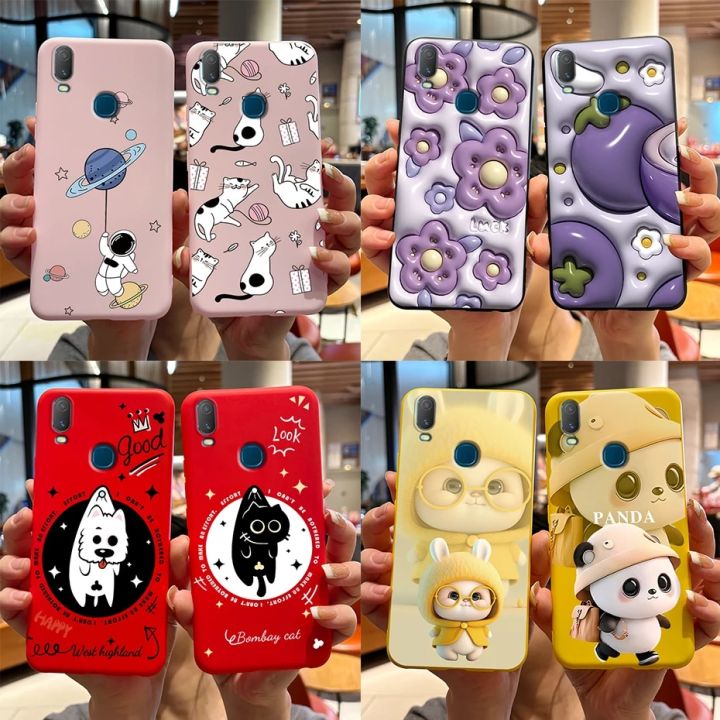 Phone Case For Vivo Y11 2019 Cover Vivo 1906 Slim Soft TPU Bumper Silicone Capas For VivoY11 Y 11 2019 Cartoon Panda Back Cover