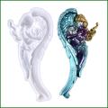 Angel Epoxy Mold Chocolate Baking Mould Silicone Resin Molds For Candy, Diy Resin Casting Mold, Angel Wing Newborn Statue Epoxy Resin Molds For Door Cabinets Wall Home Art Decor Silicone Mold.