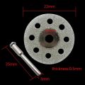 12Pcs Durable 22mm Diameter Diamond Cutting Disc with Mandrel Mini Circular Saw Blade 3mm Aperture Grinding Wheel Metal Cutting. 