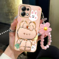 note13 Flower Strap Cute Rabbit Phone Holder Case On For Xiaomi Redmi Note 13 Pro 13pro Redmi 13C A3 A1 Plus 4G 5G Stand Cover. 