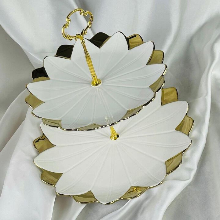 Unique Ceramic Cake Set - 3 tier Cake Stand for Dining