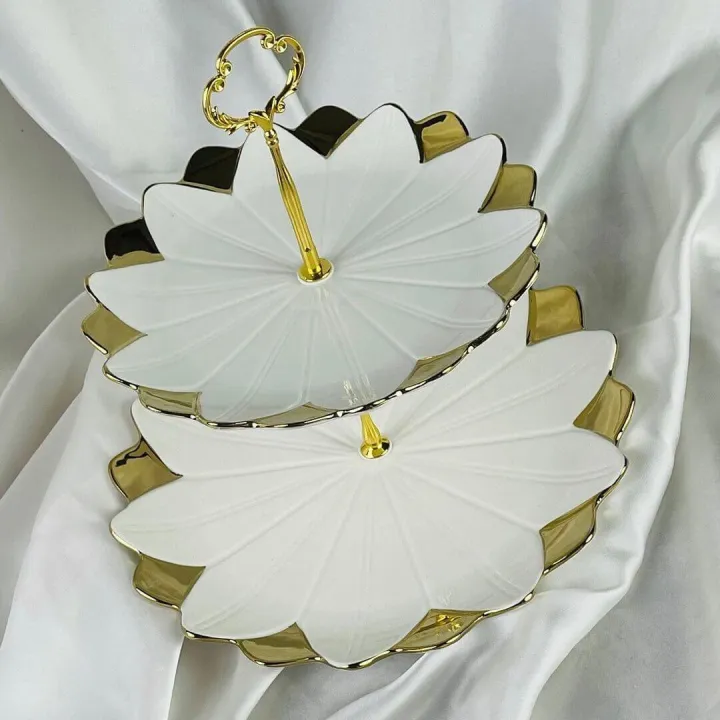 Unique Ceramic Cake Set - 3 tier Cake Stand for Dining