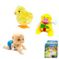 Pack of 3 Pcs Set - Wind Up Funny Crawling Baby Toys Chick Walking Monkey Jumping Rolling Windup Toy For Toddlers Kids Boys Babies and Girls Gift Items. 