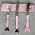 imported high quaity kids plastic & steel spoon Cutlery set ,Portable (6M-12yrs) Travel Spoon Fork Knife, box Reusable Eco-Friendly Utensils for Kids Adult Travel Picnic Camping(Green,Barley,Pink,Blue)send randomly. 