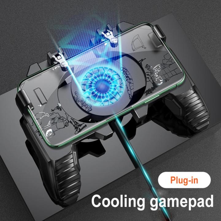 Four Finger Phone Game Controller with Cooling Fan for PUBG Gamepad for ...