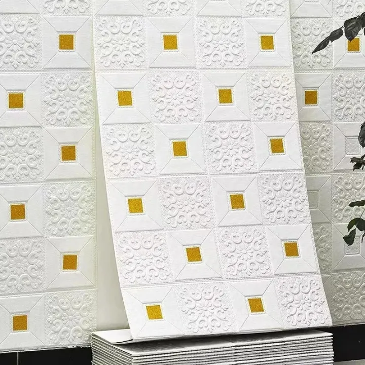 New Peel & Stick 3D Wall Foam Sticker Sheet 70×70cm – White Brick with ...