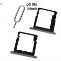 Huawei P8 Lite Black Sim Card Tray And Micro SD Card Slot Holder. 