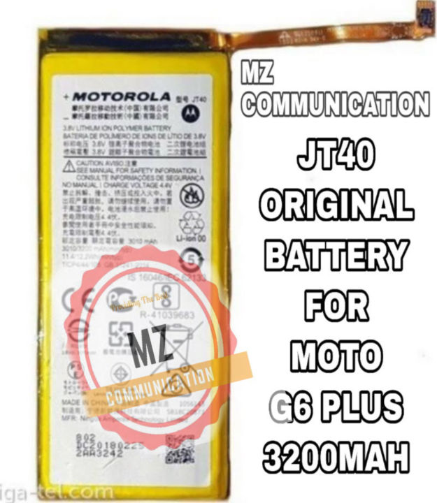 JT40 ORIGINAL BATTERY FOR MOTOROLA, MOTO G6 PLUS, 3200 MAH