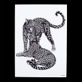 【Good-Love Store】Fashion 1 Sheet Black Leopard Tattoo Decal Women Men Body Art Temporary Tattoo Sticker Design Lover's Gift. 
