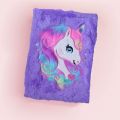 CUTE DIARY, PLUSH FURRY NOTEBOOK DIARY, UNICORN DIARY. 