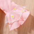 Baby Girls Autumn Outfit Sets Pink Long Sleeve O Neck Romper + Daisy Print Flared Pants + Headband. 
