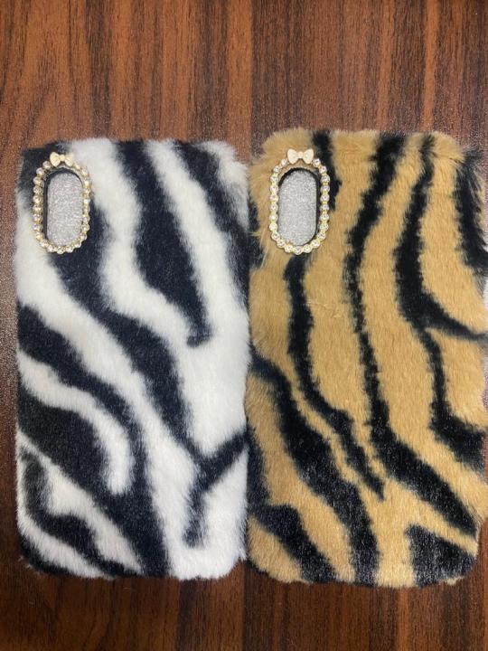 Apple Iphone X Fuzzy Plush Case for Girls Women Warm Winter Fluffy Furry Plush Soft TPU Shockproof Phone Case