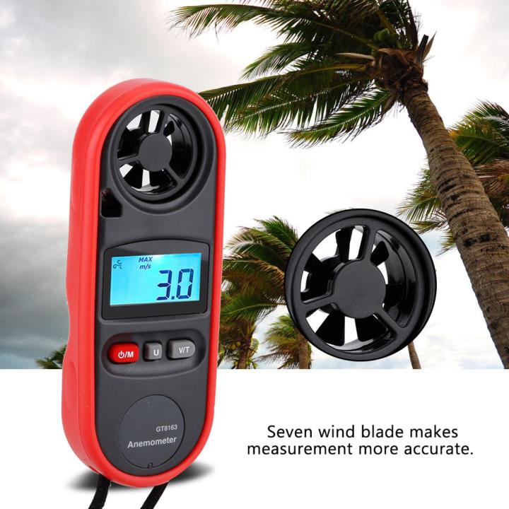 gt8163 lcd digital anemometer wind speed meter air volume tester measure
