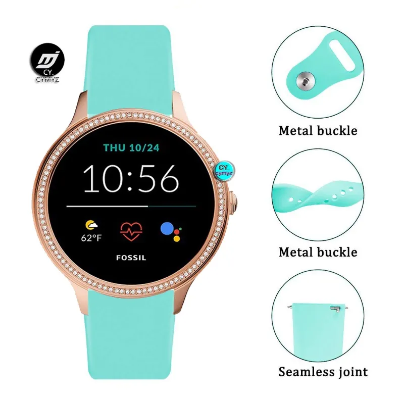 Fossil Gen 5E 42mm Women Smart watch Soft Silicone Strap SmartWatch Replacement Strap Sports band straps accessories