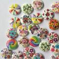 10Pcs 2 Holes Plastic Buttons Craft Handmake Scrapbooking Sewing Clothing Accessories 15mm Buttons Flower Painted Sewing Crafts-KS. 