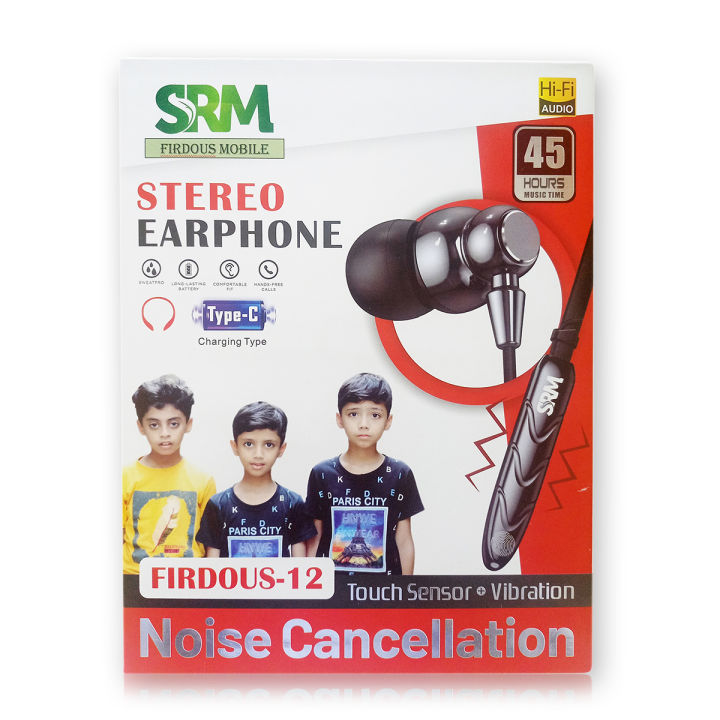 SRM Wireless Neckband Bluetooth Headset 45 Hours Battery Anti Noise Cancellation Touch Sensor Equalizer Gaming Mode