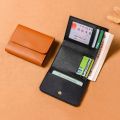 Portable Multi-card Slot Card Case PU Leather Trifold Card Holder Solid Color Business Card Case Men Women. 