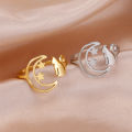 Skyrim New In Women's Crescent Moon Star Cat Ring Stainless Steel Fashion Cute Animal Open Finger Rings Jewelry Gift Wholesale. 