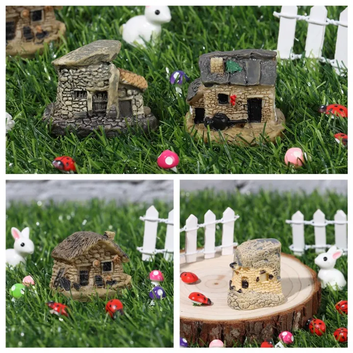 Mini Statues Small Micro Landscape Building Statue Miniatures Figurines Mini Crafts ...