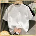 Enigma- Men Rhinestone Design T-shirt Stylish Rhinestone Summer Couple T-shirt Plus Size Loose Fit Unisex Top Fashion Trend Lightweight Shirt. 