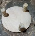1 pcs Original Wood 13.5 inch Patra without Polish with 4 inch stand / paya width 3/4   For Making Roti Chakla, Perfect for Making Chappati dough making 4 inch hight  kitchen use wood patra. 