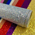 Glitter Bling Fabric Supplies Rhinestone Clip For Earring Artificial Bow Fabrics Faux Sheet Shiny. 
