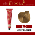 Miss Dedora Hair Color Shade 8.0 Light Blonde – Long Lasting Olive Oil Formula | Grey Coverage | Professional Salon Quality. 