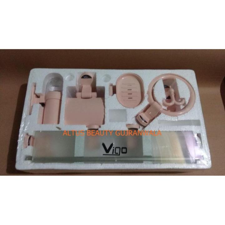 BATHROOM ACCESSORIES SET ABS MATERIAL 8 PICE BATHROOM ACCESSORIES SET PINK
