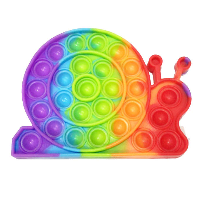 New Rainbow Snail Pop It Silicone Toy - 5 inches