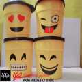 Creative emoji expression Glass plastic Glass, Plastic Glass with Straw, Water Glass Juice Cup, Disposable Plastic Juice Glass, plastic Glass with Straw For Water ,Juices, New Happy Emoji Glass 1 pc. 