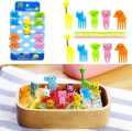 10 Pcs Dessert Fruit Forks for Kids, Cute Animals Little Mini Cartoon Toothpick for Cake Dessert Pastry Party Supply, Reusable, Food Grade Plastic, Random Color. 