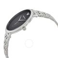 Emporio Armani Silver Strap Black Dial Men's Watch -AR11161. 