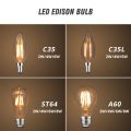 【Topnotch Store】KARWEN Vintage Edison Bulb E27 E14 Real watt 2W 4W 6W 8W LED Filament Vintage LED Lamp 220V Retro Candle Light. 