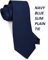 NAVY BLUE SLIM PLAIN TIE. 